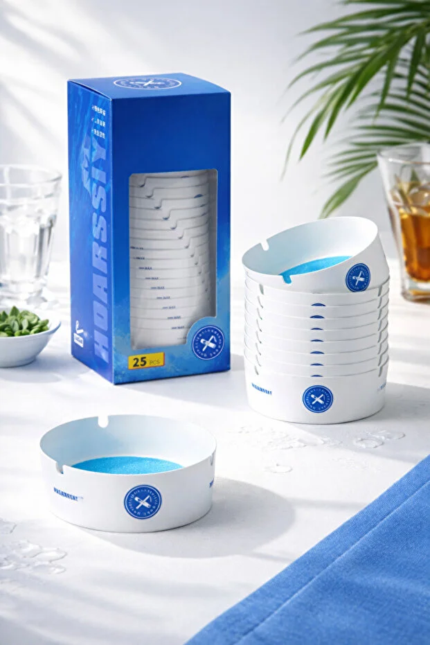 25 Adet Tek Kullanımlık Kül Tablası Kokusuz Taşınabilir Pratik Jel Küllük Seti Ofis Kafe Ev